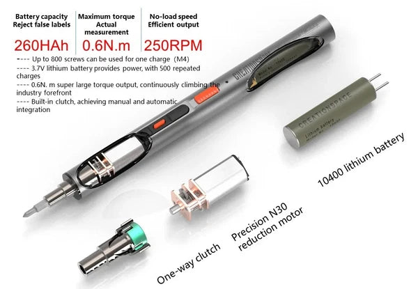 3.6V Electric Screwdriver Rechargeable Screwdriver Set with LED Light 3 Torque