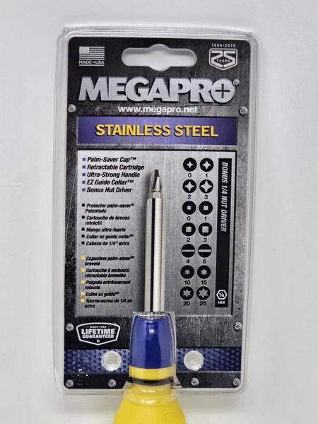 Megapro - 151SS-C  151SS 15-In-1 Stainless Steel Screw Driver in Yellow/Blue