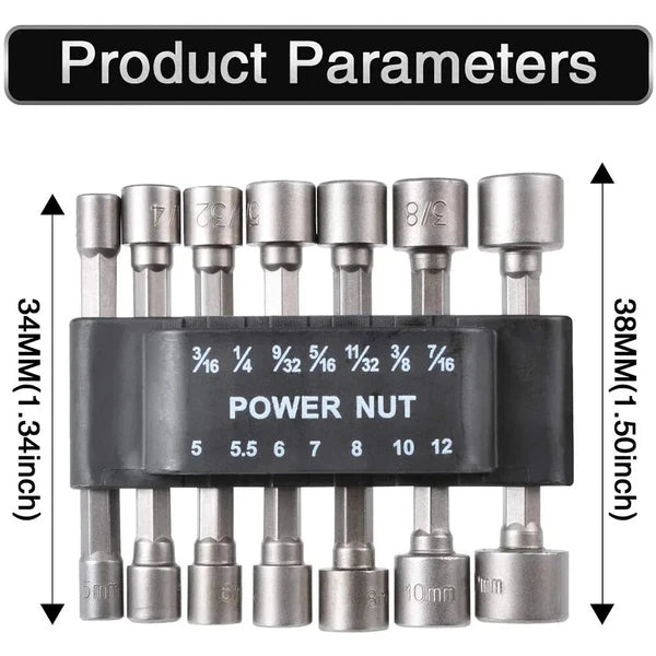 9pcs/set 5mm-13mm Hex Sockets Sleeve Nozzles Nut Driver Set Screwdriver Set Tool
