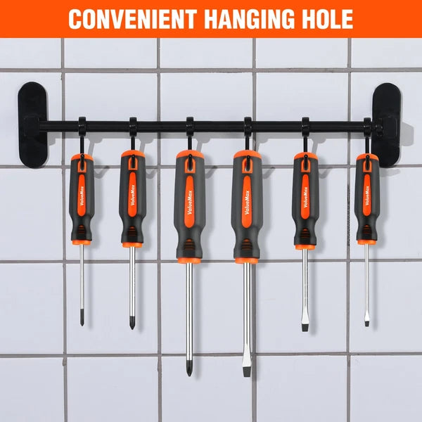 ValueMax 6-Piece Magnetic Screwdriver Set 3 Phillips and 3 Flat Tip Screwdrivers