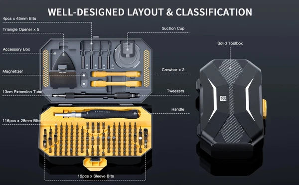 145 in 1 Precision Screwdriver Set Professional Manual Repair Tool with Magnetic