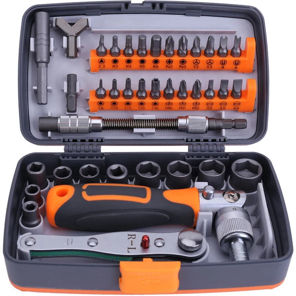 38pcs Mini Ratchet Screwdriver Bit Set Driver Drill Bit Hex Torx Repair Tool Kit