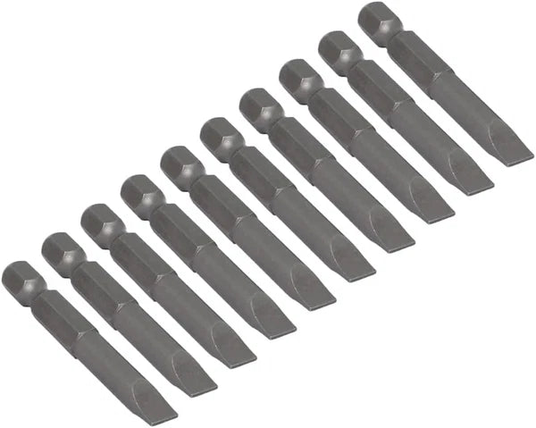 6Mm Tip Width 1/4-Inch Hex Shank Magnetic Slotted Screwdriver Bits Gray
