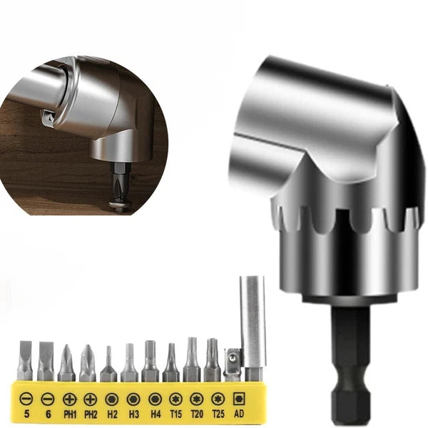 105° Angle Hex Drill Bit Driver Extension 1/4" Screwdriver Hand Socket Adapter