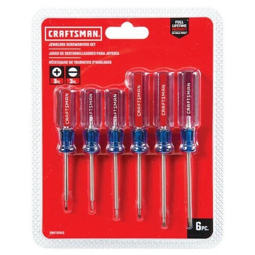 CRAFTSMAN Small Screwdiver Set, 6-Piece Jewelers Set - CMHT65043 - NEW