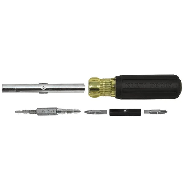 Klein Tools 32517 Multi-Bit Screwdriver / Tap Tool with 6 Common Tap Sizes,NEW