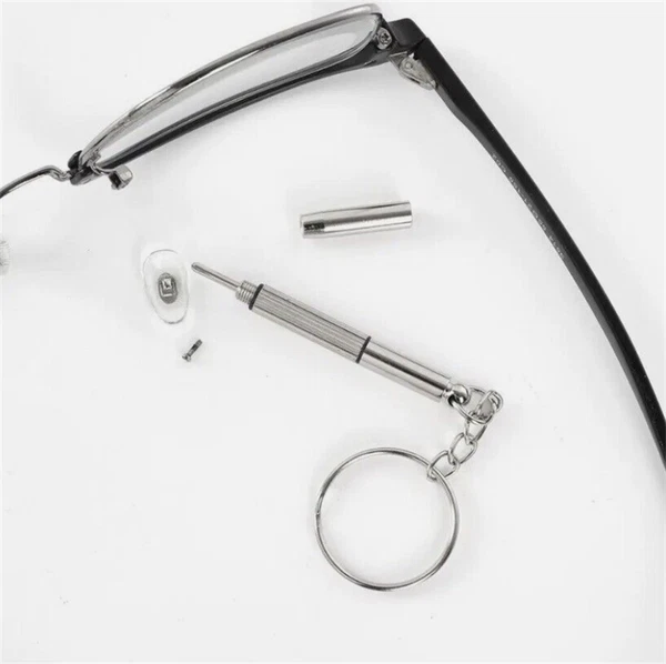 2X 3 In 1 Eyeglass Sunglass Watch Repair Screwdriver Set Keychain Mini Hand Tool