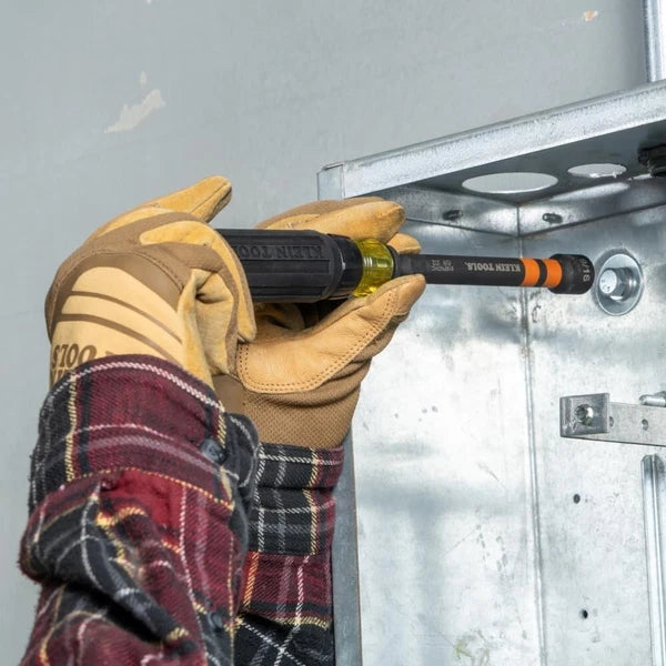 Klein Tools 32950 Ratcheting Hollow Nut Driver Set, Magnetic, 6 SAE Sizes,Handle