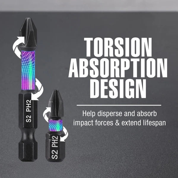 WORKPRO 16PCS PH2 Impact Phillips Screwdriver Bit Set CNC Machined S2 Steel Tips