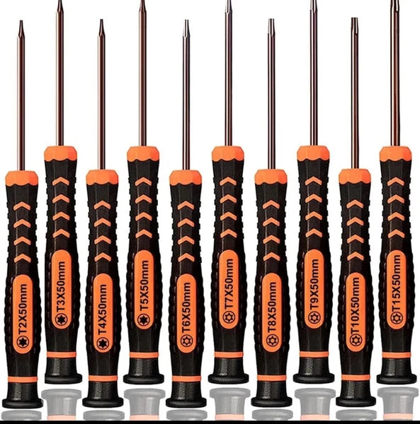 10PC Torx Screwdriver Set T2 T3 T4 T5 TR6 T7 T8H TR9 T10 T15 Magnetic Security
