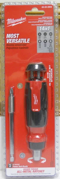 Milwaukee 48-22-2903 Most Versatile 14-In-1 Ratcheting  Multi-Bit Driver