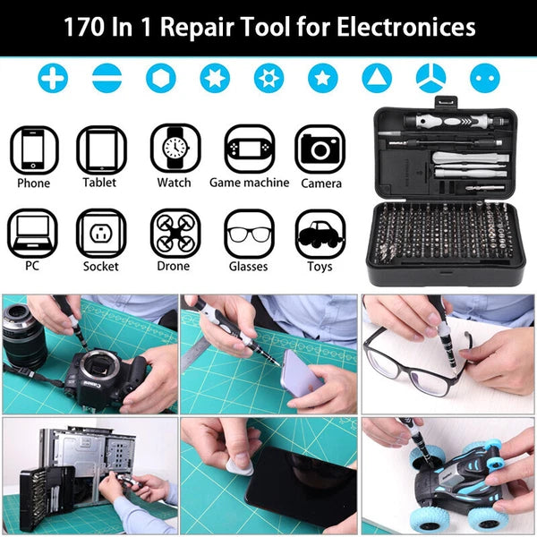 170 In 1 Precision Screwdriver Set Torx Computer PC Phone Watch Repair Tool Kit