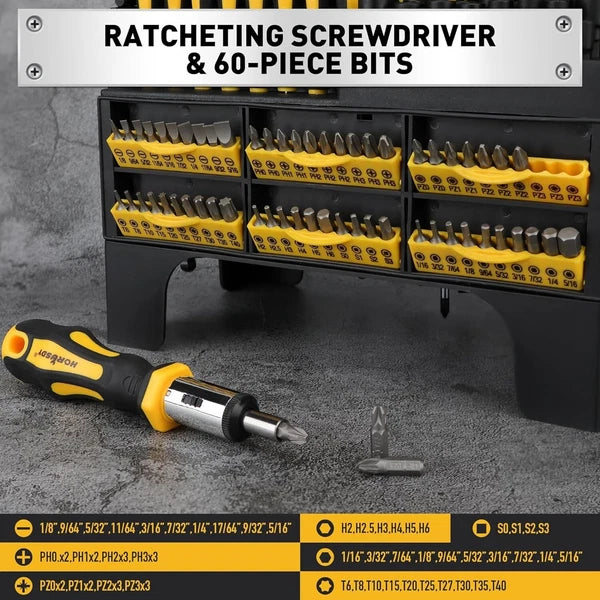 Precision 140-Piece Screwdriver Set with Magnetizer – Perfect for All Projects
