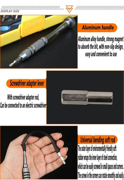 Orange 62 Pieces Precision Screwdriver set Kit Tool Laptop PC phones for clocks