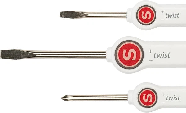 3-Piece Screwdriver Set - Includes; 2 Flat Head, 1 Phillips Head