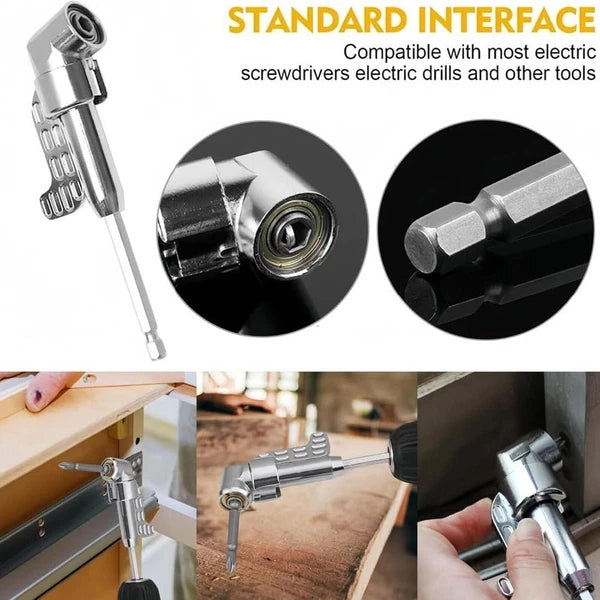105° Angle Hex Drill Bit Driver Extension 1/4" Screwdriver Hand Socket Adapter