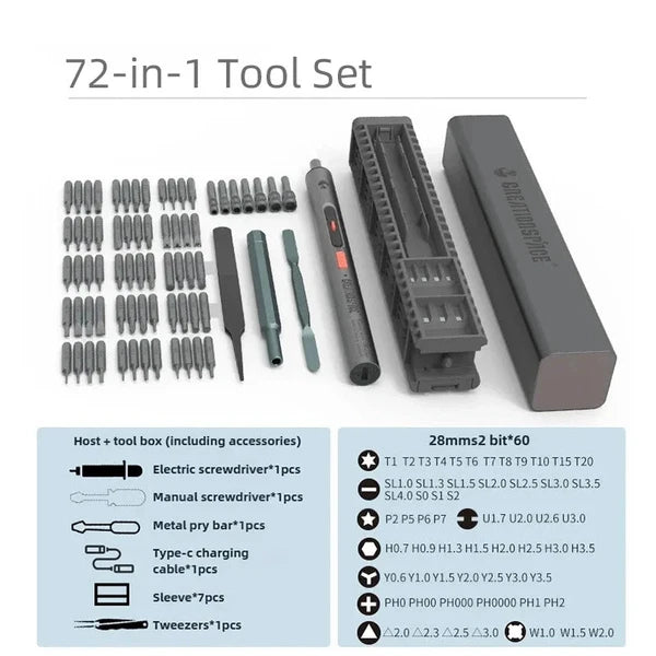 3.6V Electric Screwdriver Rechargeable Screwdriver Set with LED Light 3 Torque