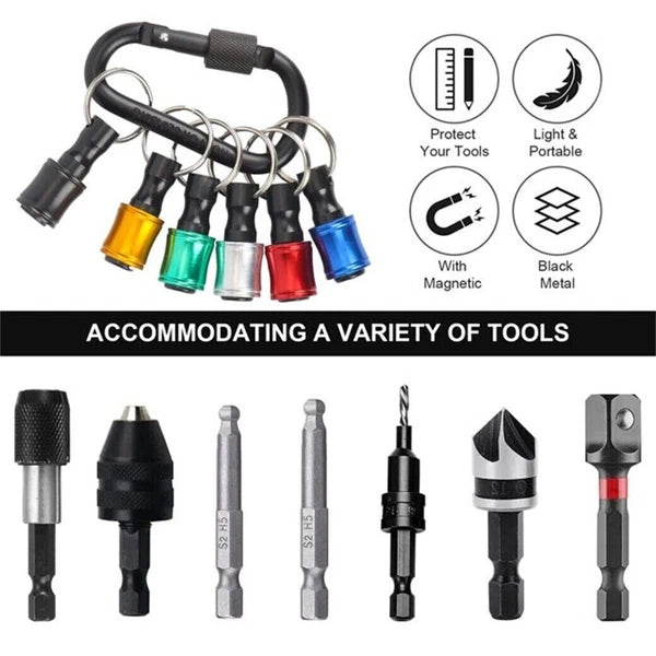 1/4" Hex Shank Quick Release Keychain Screwdriver Drill Bit Holder Bit Set 28PCS