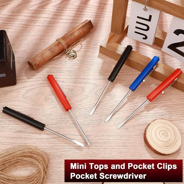 2 & 12 Pocket Screwdriver Magnetic with Single Blade Flat Head Mini Tops and Poc