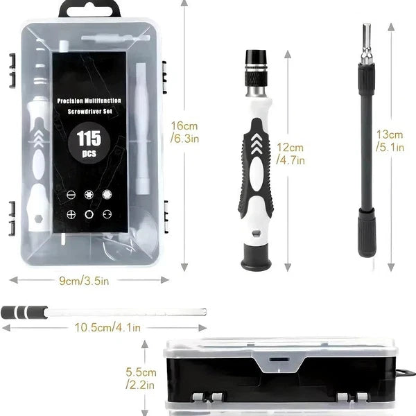 JCD 115-in-1 Precision Screwdriver Set with 98 Magnetic Bits for Repair