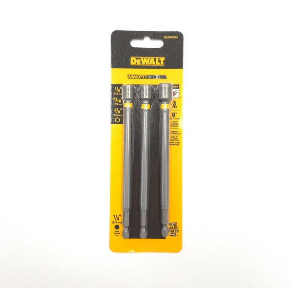 DEWALT 6-in. Magnetic Nut Driver Set, 3-piece: (1/4”- 5/16”- 3/8”) DWAFND3X6 New