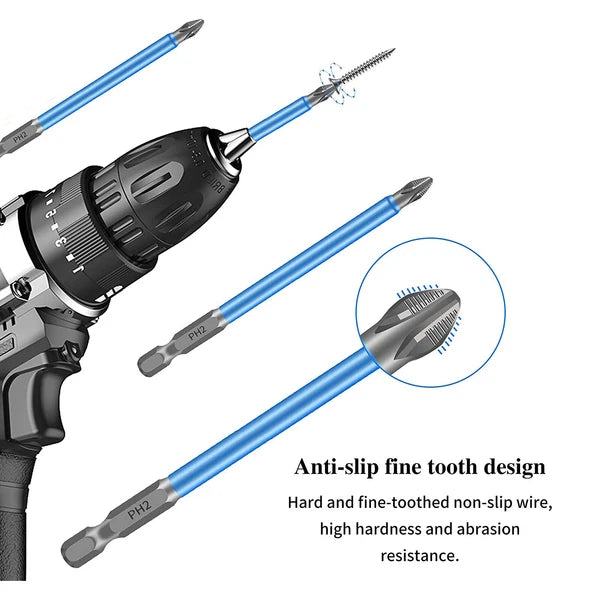 7/14X Magnetic screwdriver bit Bits set PH2 Anti-slip Hex Shank Screw Cross Head