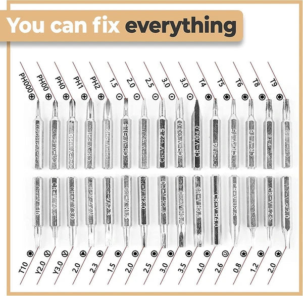 32 Piece Precision Magnetic Screwdriver Set with Case, Screwdriver