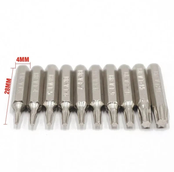 10Pcs Security Torx T3 T4 T5 T6 Tool Repair (4mm) 28mm Kit Set Micro Bits