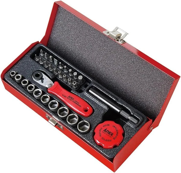 ANEX Compact-Bit Ratchet Driver Multi Set 28 Bits No.525-28B Rachet52 from Japan