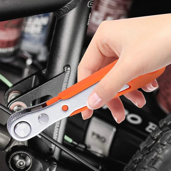 2 X Ratcheting Right Angle Screwdriver Hex Drive 90 Degree Offset+20pc Bits Set