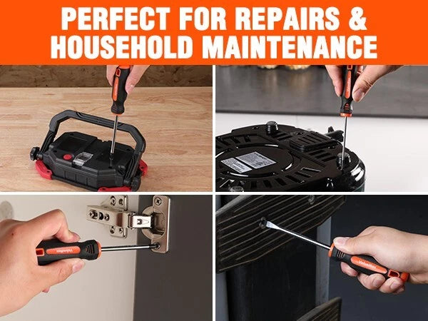 ValueMax 6-Piece Magnetic Screwdriver Set 3 Phillips and 3 Flat Tip Screwdrivers