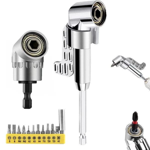 105° Angle Hex Drill Bit Driver Extension 1/4" Screwdriver Hand Socket Adapter