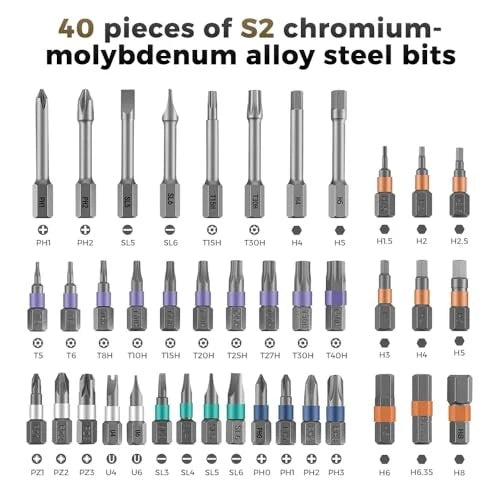 42 in 1 Magnetic Screwdriver Set, DIY Ratchet Screwdriver Set, Removable Self