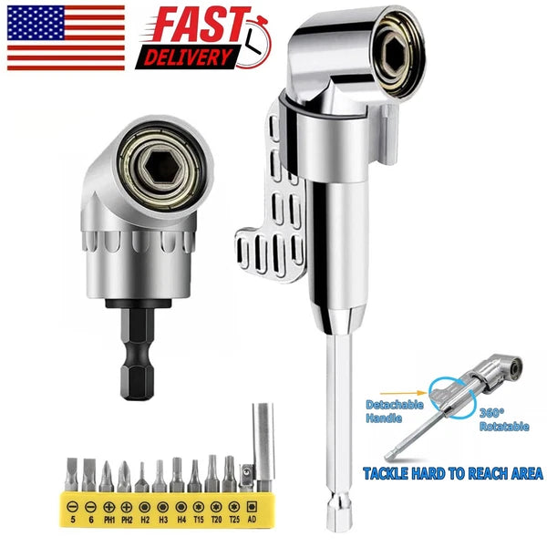 105° Angle Hex Drill Bit Driver Extension 1/4" Screwdriver Hand Socket Adapter