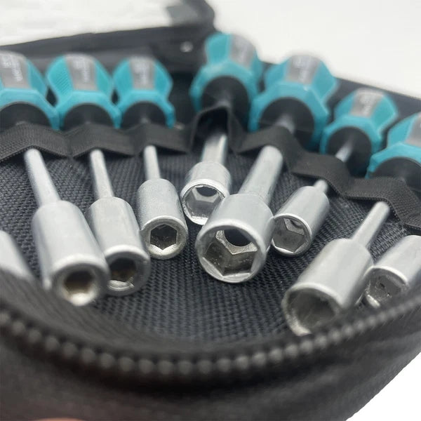 9pcs Screwdriver Set Steel Socket Hex Torque Wrench Multitool Handle PP+TPR