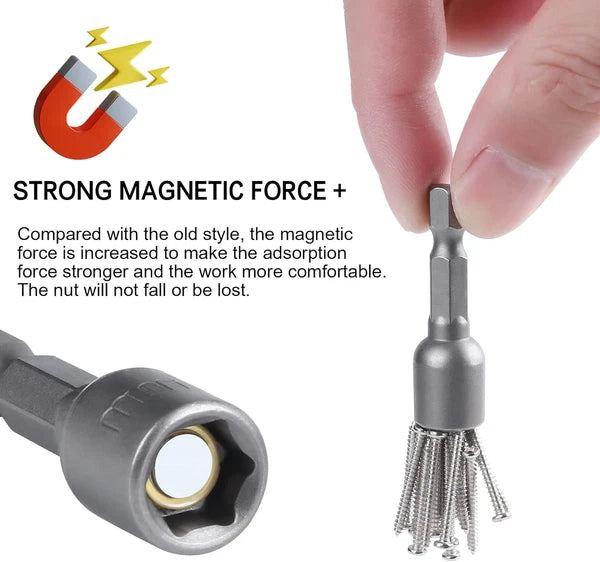 12Pcs 5/16 Nut Driver Set, 8Mm Hex Strong Magnetic Power 5/16 Drill Bit Nut Driv