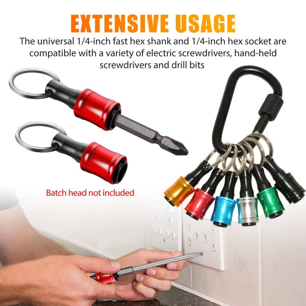 14PCS 1/4" Hex Shank Quick Release Keychain Screwdriver Drill Bit Holder Bit Set