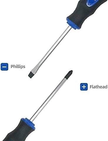 ROTATION 6PCS Magnetic Tip Screwdriver Set, 3 Phillips and 6pc_black Tip_matt