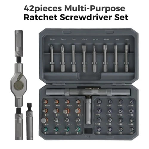 42 in 1 Magnetic Screwdriver Set, DIY Ratchet Screwdriver Set, Removable Self