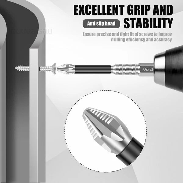 24 Pcs Impact Screwdriver Bits, K5 Alloy Nonslip Teeth Phillips 24