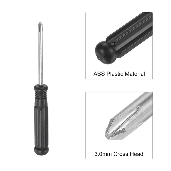 10Pcs 3.0mm Mini Phillips Screwdriver with Black Handle for Small Appliances