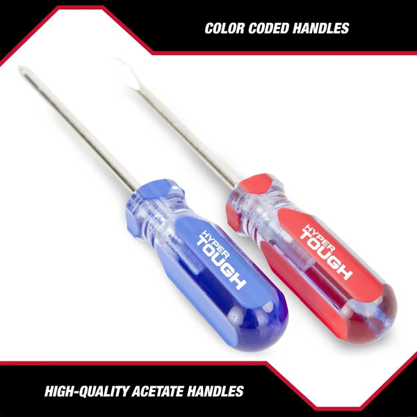 (3 pack) 2-Piece Acetate Handle Pocket Screwdriver,4 1/2-inch Screwdriver Set