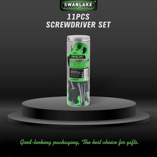 Juego de 11 destornilladores magnéticos con puntas profesionales y agarre acolch