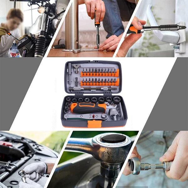 38pcs Mini Ratchet Screwdriver Bit Set Driver Drill Bit Hex Torx Repair Tool Kit