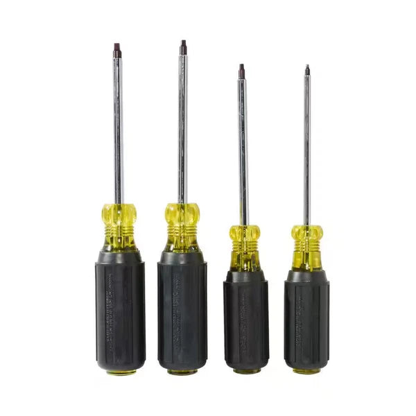 4-Piece Square Recess Screwdriver Set- Cushion Grip Handles