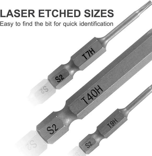12PC 1/4" Tamper Proof Torx Security Screwdriver Bit Set for Drill Impact Driver