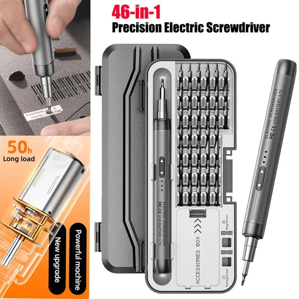 46-in-1 Precision Electric Screwdriver -Quiet, Durable, Rechargeable High Torque
