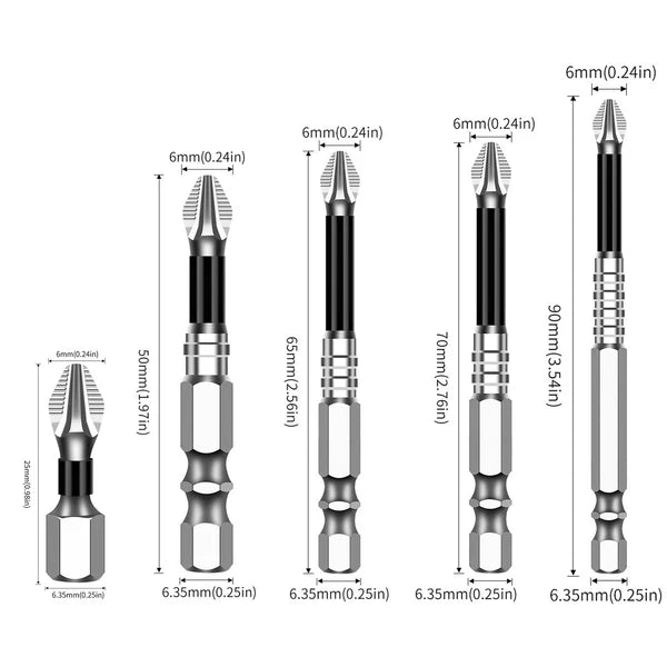 Anti-Slip Drill Bit Ergonomic Anti-Slip Screwdriver Bits Wear-Resistant Original