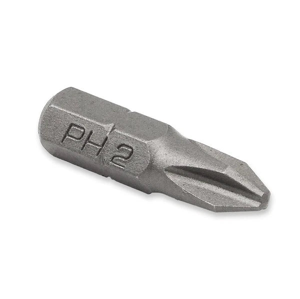 Phillips #2 PH2 Screwdriver Bits, 1 In Length, 1/4 Inch Shank, S2 Steel (50 PK)