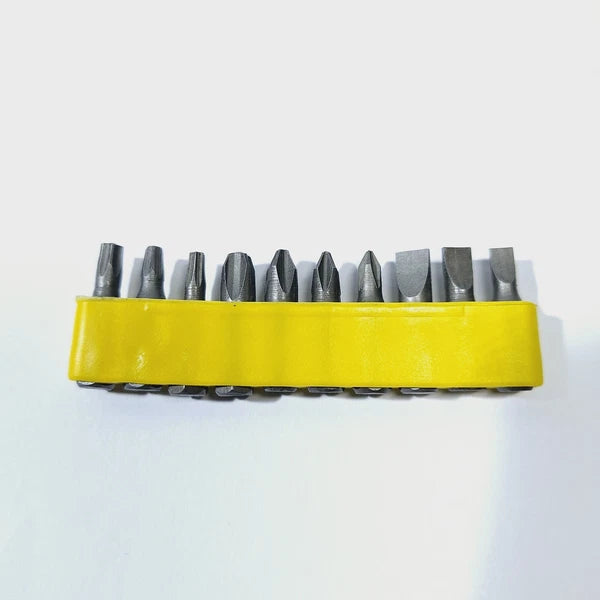 10 Piece L-Shape Screwdriver Bit Set Slotted PH Torx Hex Hand Tool Brand New UK